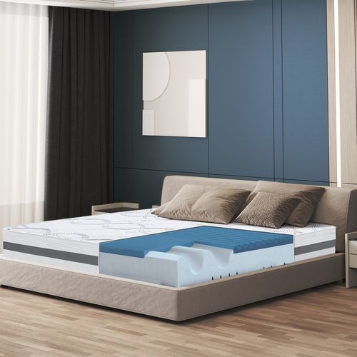 Matelas Mousse Accueil Mémoire De Forme 200x200 Carbon Memoryfoam - 22cm - Made In Italy