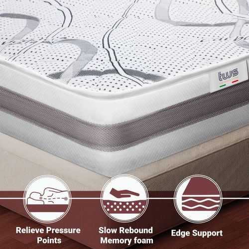 Matelas Mousse 90x200 Carbon Accueil Mémoire De Forme - Hauteur 27 Cm - Made In Italy