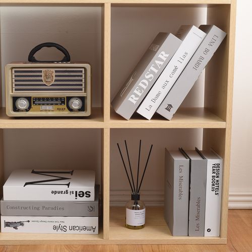 Etagère Bibliothèque Stockage 6 Niveaux Marron Bois 97,5x97,5x29