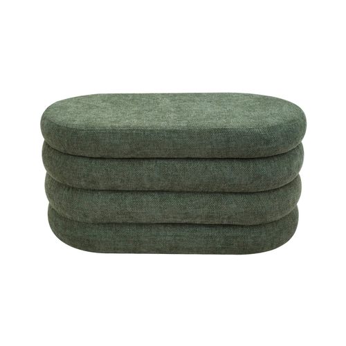 Pouf Avec Rangement Zeytin 38x76x38 Tissu Polyester Mdf Vert Foncé Moderne
