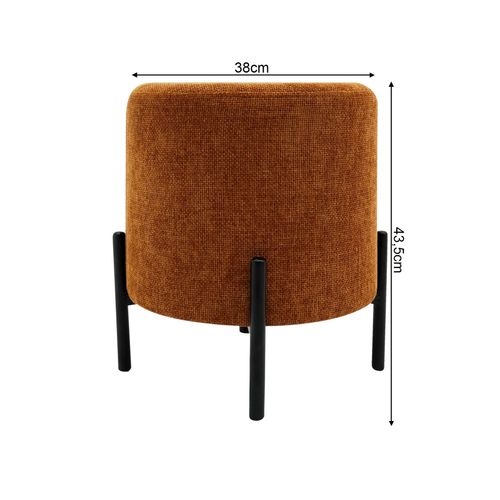 Pouf Semal 43,5x38x38 Tissu Polyester Acier Orange Noir Moderne