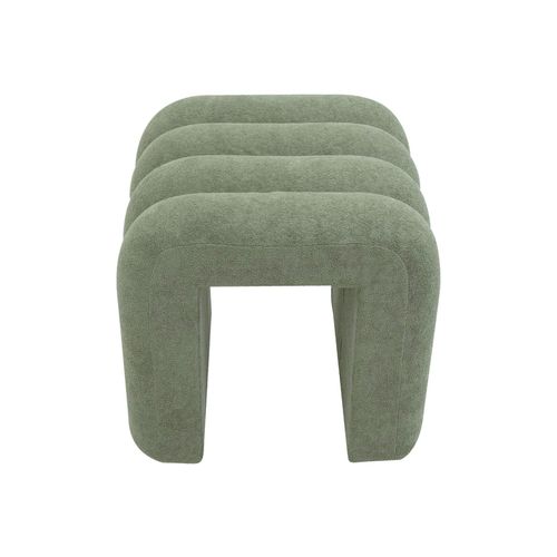 Pouf Bamya 40x38x40 Tissu Polyester Mdf Vert Foncé Moderne Ensemble 2 Pièces