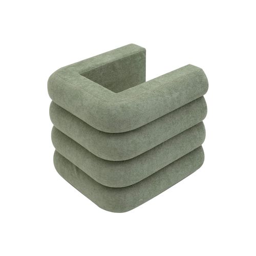 Pouf Bamya 40x38x40 Tissu Polyester Mdf Vert Foncé Moderne Ensemble 2 Pièces