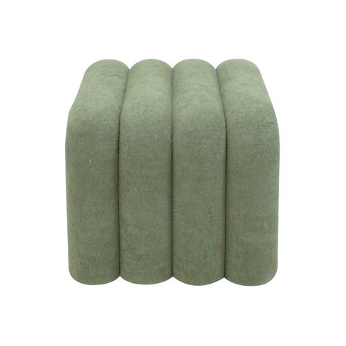 Pouf Bamya 40x38x40 Tissu Polyester Mdf Vert Foncé Moderne Ensemble 2 Pièces