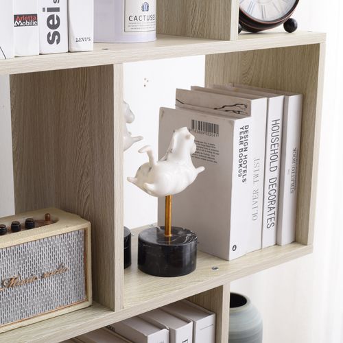 Bibliotheque 5 Etageres Sapin Blanchi Mdf Bureau 169x60x24