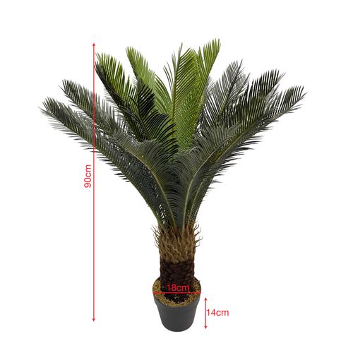 Plante Artificielle Cycas Siyar 90x35x35 Polyéthylène Vert Marron