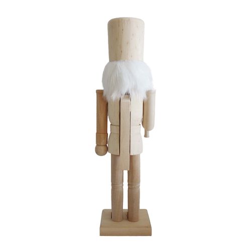 Casse-noisette De Noël Rebecca Mobili Wartel 38x8x10 Bois Marron Blanc Classique