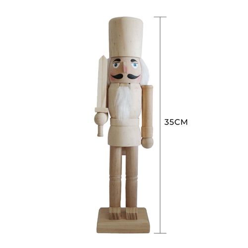 Casse-noisette De Noël Rebecca Mobili Wartel 38x8x10 Bois Marron Blanc Classique