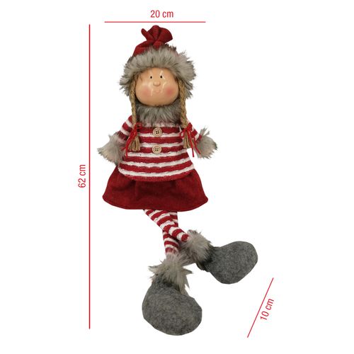 Elf De Noël Gnome Tissu De Noël Gris Rouge Personnages