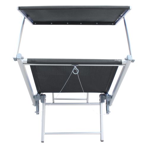 Bain De Soleil En Aluminium Gris, Auvent Réglable Pour Le Jardin Et La Plage