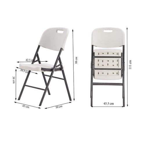 Chaises D'extérieur Quiver 88x45x50 Plastique Acier Blanc Gris Moderne Set 2 Pièces