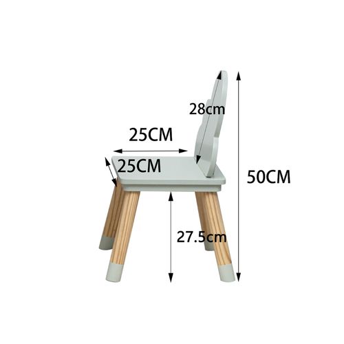 Chaises Pour Enfants Aspasia 50x25x25 Mdf Pin Vert Aqua Marron Ensemble 2 Pièces