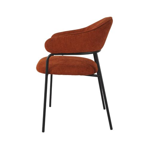 Lot De 2 Chaises Dombeya 82,5x57x56,5 Tissu Polyester Acier - Orange Noir