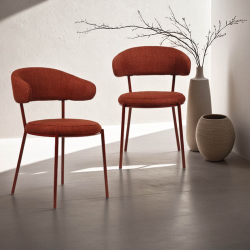 Lot De 2 Chaises Talong 80,5x47,5x57,5 Tissu Polyester Acier - Rouge