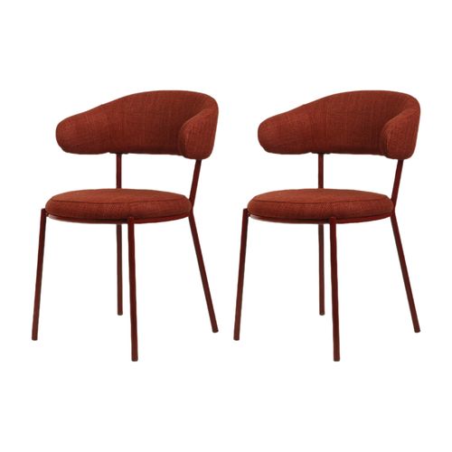 Lot De 2 Chaises Talong 80,5x47,5x57,5 Tissu Polyester Acier - Rouge
