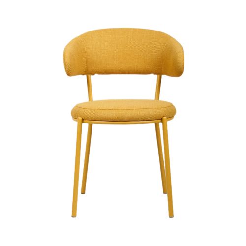 Lot De 2 Chaises Dablen 80,5x47,5x57,5 Tissu Polyester Acier - Jaune