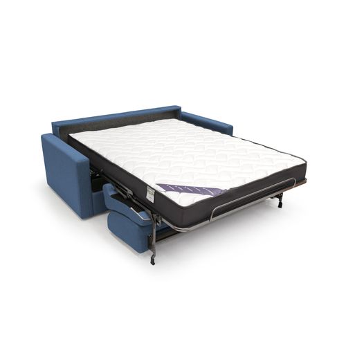 Chris Canapé Lit Convertible En Tissu Imperméable T13 186 Cm (mat. 140x197) Bleu