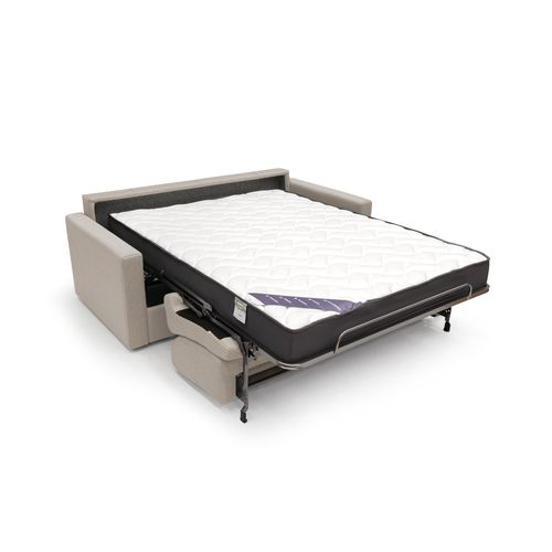 Chris Canapé Lit Convertible En Tissu Imperméable T13 166 Cm (mat. 120x197) Creme