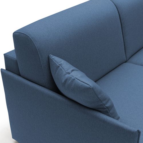 Evans Canapé Lit Convertible En Tissu Imperméable T13 169 Cm (mat. 140x197)  Bleu