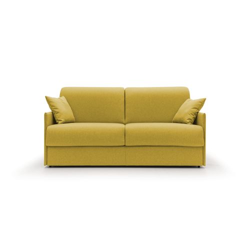 Evans Canapé Lit Convertible En Tissu Imperméable T13 149 Cm (mat. 120x197)  Jaune