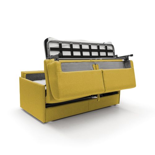 Evans Canapé Lit Convertible En Tissu Imperméable T13 149 Cm (mat. 120x197)  Jaune