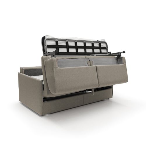 Evans Canapé Lit Convertible En Tissu Imperméable T13 149 Cm (mat. 120x197) Taupe