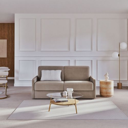 Canapé Convertible 3 Places En Velours Côtelé