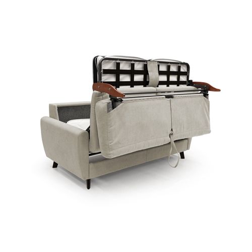 Callisto Canapé Lit Convertible En Tissu Doux Imperméable T02 168 Cm (mat. 120x197) Creme