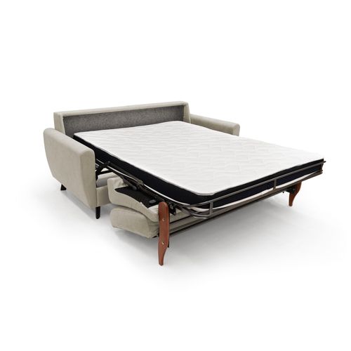 Callisto Canapé Lit Convertible En Tissu Doux Imperméable T02 168 Cm (mat. 120x197) Creme