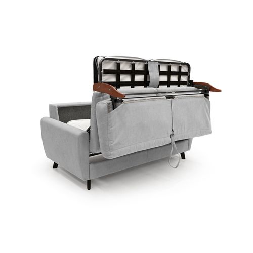 Callisto Canapé Lit Convertible En Tissu Doux Imperméable T02 168 Cm (mat. 120x197) Gris Clair
