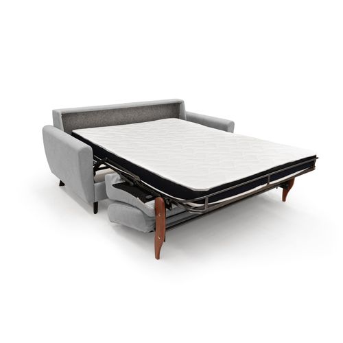 Callisto Canapé Lit Convertible En Tissu Doux Imperméable T02 168 Cm (mat. 120x197) Gris Clair