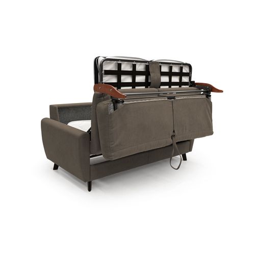 Callisto Canapé Lit Convertible En Tissu Doux Imperméable T02 168 Cm (mat. 120x197) Brun