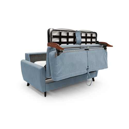 Callisto Canapé Lit Convertible En Tissu Doux Imperméable T02 188 Cm (mat. 140x197) Bleu Pastel