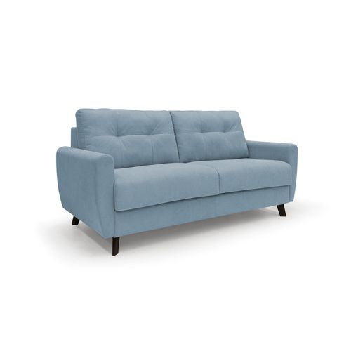 Callisto Canapé Lit Convertible En Tissu Doux Imperméable T02 188 Cm (mat. 140x197) Bleu Pastel