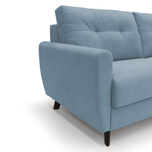 Callisto Canapé Lit Convertible En Tissu Doux Imperméable T02 188 Cm (mat. 140x197) Bleu Pastel