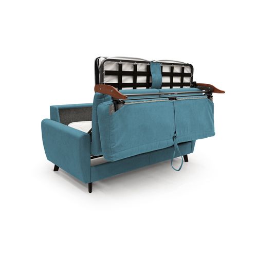 Callisto Canapé Lit Convertible En Tissu Doux Imperméable T02 188 Cm (mat. 140x197) Bleu Ciel