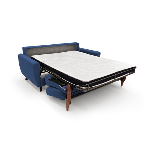 Callisto Canapé Lit Convertible En Tissu Doux Imperméable T02 188 Cm (mat. 140x197) Bleu