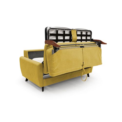 Callisto Canapé Lit Convertible En Tissu Doux Imperméable T02 188 Cm (mat. 140x197) Jaune