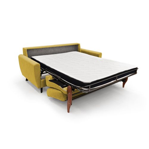 Callisto Canapé Lit Convertible En Tissu Doux Imperméable T02 188 Cm (mat. 140x197) Jaune