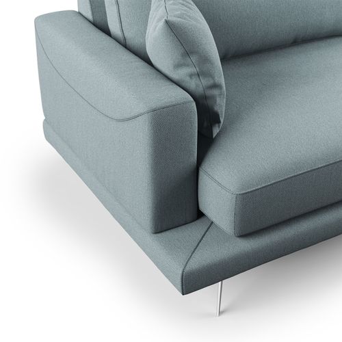 Dorian Canapé Moderne En Tissu Doux Anti-tache T05 198 Cm Bleu Pastel