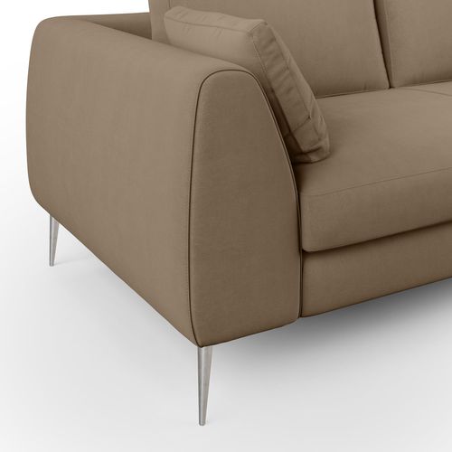 Plano Canapé Moderne En Microfibre Technique Détachable T11 176 Cm Brun