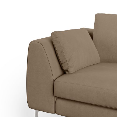 Plano Canapé Moderne En Microfibre Technique Détachable T11 176 Cm Brun