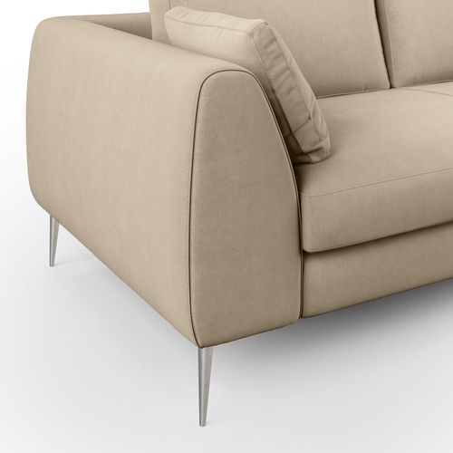 Plano Canapé Moderne En Microfibre Technique Détachable T11 176 Cm Taupe