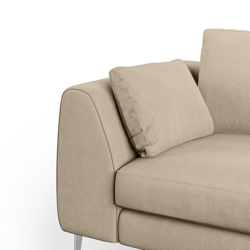 Plano Canapé Moderne En Microfibre Technique Détachable T11 176 Cm Taupe
