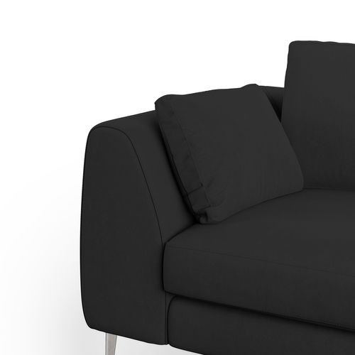 Plano Canapé Moderne En Microfibre Technique Détachable T11 176 Cm Noir