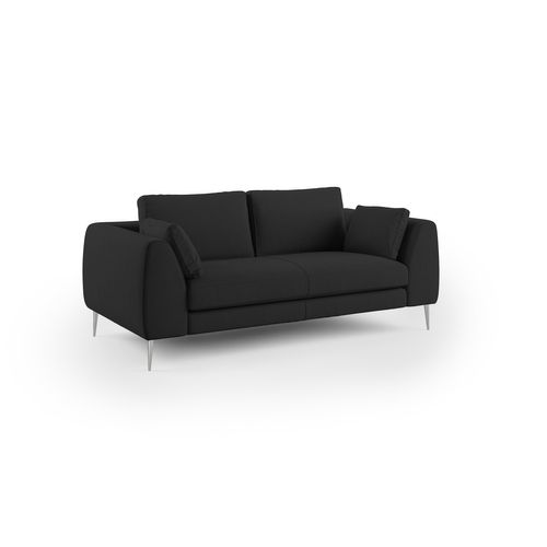 Plano Canapé Moderne En Microfibre Technique Détachable T11 176 Cm Noir