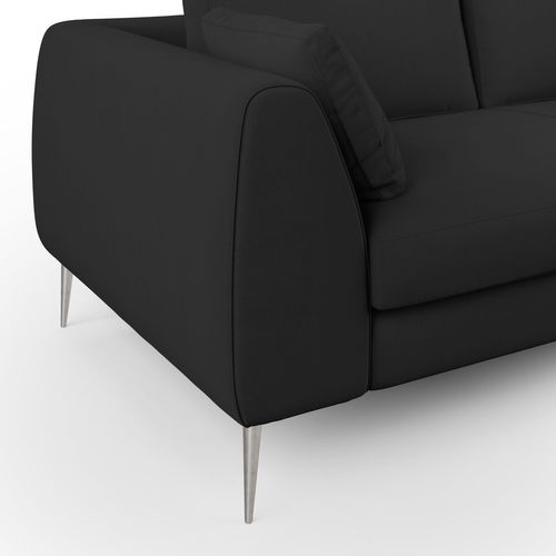 Plano Canapé Moderne En Microfibre Technique Détachable T11 176 Cm Noir