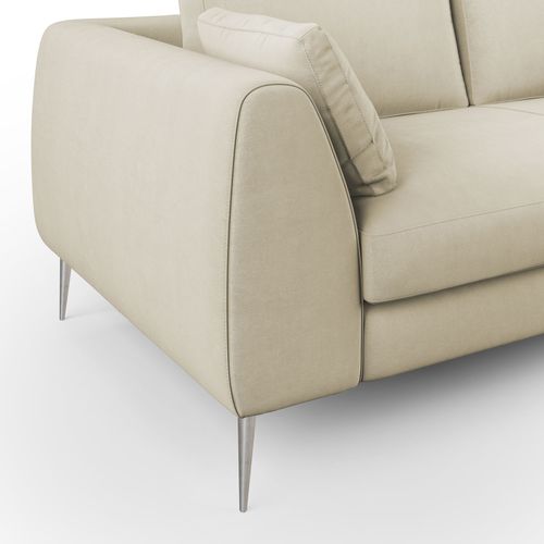 Plano Canapé Moderne En Microfibre Technique Détachable T11 216 Cm Creme