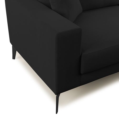 Prestige Canapé Moderne En Microfibre Détachable T11 146 Cm  Noir