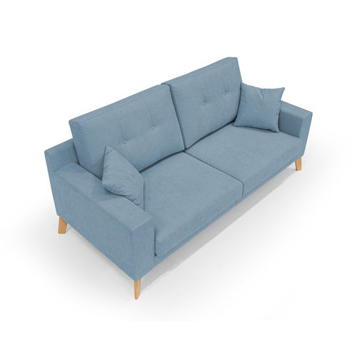 Danish Canapé Moderne En Tissu Doux Imperméable T02 206 Cm Bleu Pastel